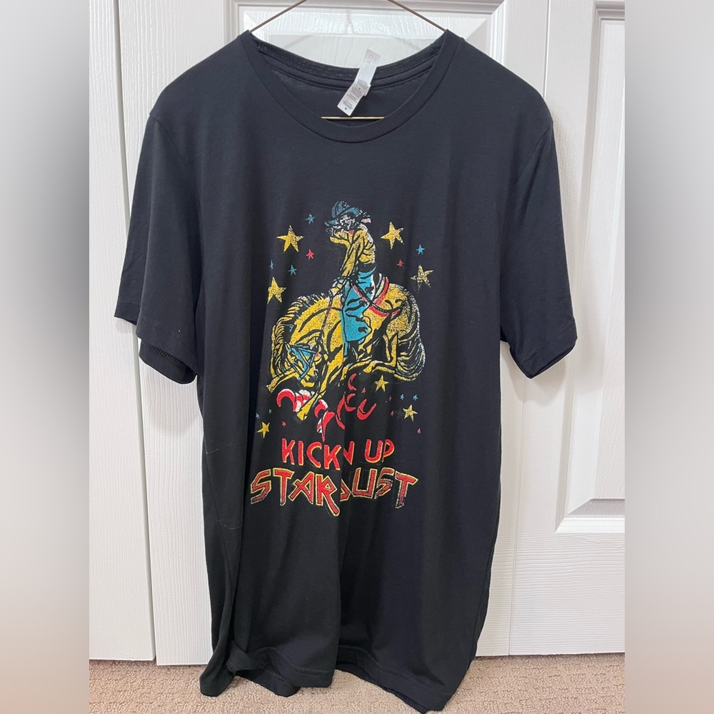 Black Graphic T-Shirt with Colorful Design